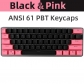 61 Keys Hyper Fuse Pony ANSI PBT Doubleshot Backlit Keycaps Set OEM Profile for MX Mechanical Gaming Keyboard GH60 GK61 RK61/ALT61/Annie/poker